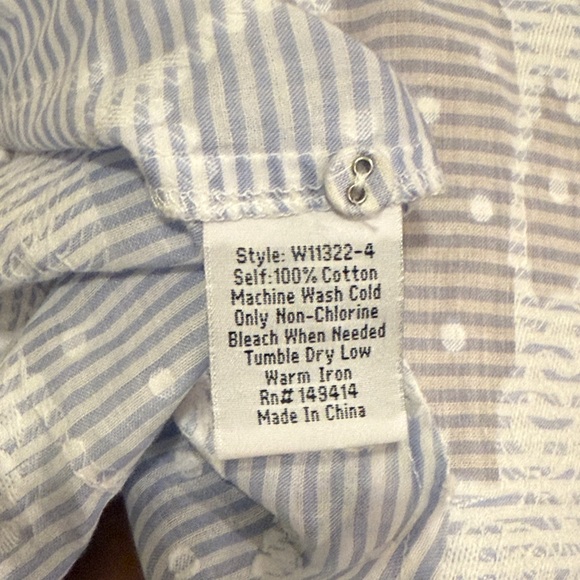 Johnny Was Flore Seersucker Button Down Shirt - Picture 7 of 7